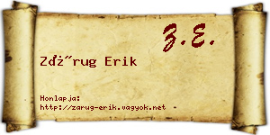 Zárug Erik névjegykártya