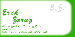 erik zarug business card